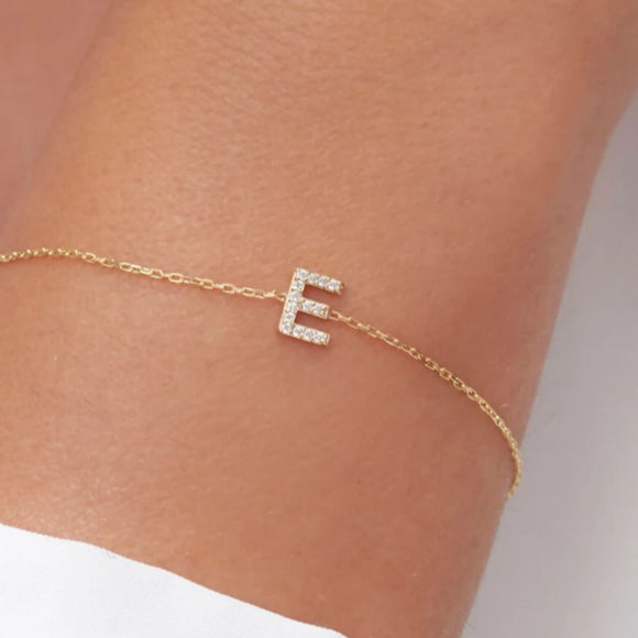 Versatile English Letter Name Personalized Cross Chain Bracelet