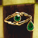Devil's Eye Emerald Necklace Ring