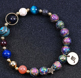Blue San Colorful Volcanic Rock Twelve Constellations Bracelets