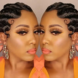 Ladies' Stylish 6-inch Deep Wave Elf Haircuts Non-toxic Wigs-Peru Remy Hair, Ocean Wave Style, Short Elf Wigs.