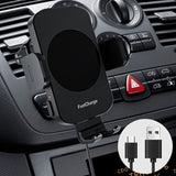 Wireless Car Charger, Fast Charging 15W Auto Clamping Car Charger Phone Holder Phone Mount