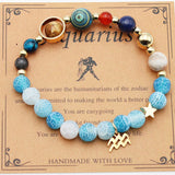 Twelve Constellations Bracelets Natural Stone Beaded Eight Planets