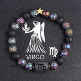 European And American Twelve Constellation Natural Stone Beaded Bracelet