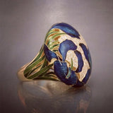 Handmade Painting Colorful Oil Women's Ring