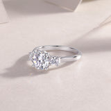 Large Diamond Ring Luxury Fashion Set Moissanite Silver Ring
