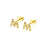 Ins European And American Diamond English Alphabet Letter Earrings