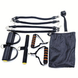 A Set Of Adjustable Resistance Tension Bands With Foot Pedals And Handles, High Resistance Level, Anti Fall, Suitable For Fitness Training, Body Stretching, And Abdominal Muscle Exercises