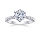 Large Diamond Diamond Ring Luxury Fashion Set Moissanite Silver Ring