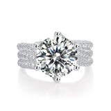 Luxury Fashion Large Diamond Ring Moissanite Silver Ring