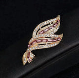 New Xiaoxiangfeng Diamond Studded Leaf Brooch