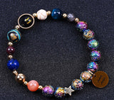 Blue San Colorful Volcanic Rock Twelve Constellations Bracelets