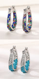 European And American Colorful Ear Clip Fashion Diamond Women's Earrings