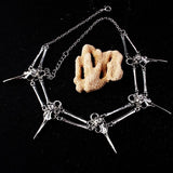 Fashionable New European And American Gothic Bird Skull Necklace