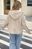 Beige 2 in 1 Thermal Knit Textured Hooded Jacket