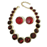 Round Three-dimensional Pattern Necklace And Earring Suit