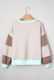 Jet Stream Striped Colorblock Patchwork Drop Shoulder Sweatshirt