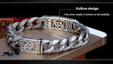 925 Silver Hollow Carved Men's Bracelet