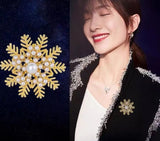 2pc New Exquisite And Elegant Pearl Snowflake Brooch