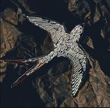Ins Wind Silver Flying Bird  Swallow Metal Brooch