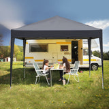 10x10ft Dark Grey 4 Sides-2 Doors, 2 Windows, Folding Shed, Oxford Cloth, Sprayed Iron Pipe, Portable