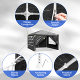 10x10ft Black, 4 Sides Pergola, PE Cloth, Sprayed Iron Pipe, Spiral Pipe