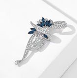 2PC New Xiaoxiangfeng Diamond Studded Leaf Brooch