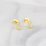 Ins European And American Diamond English Alphabet Letter Earrings
