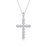 Entrust Luxury Fashion Diamond Pendant Necklace Set With Mosan Diamond Silver Ornaments