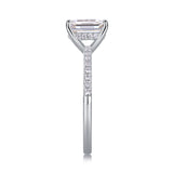 Square Diamond Ring Luxury Fashion Set Moissanite Silver Ring