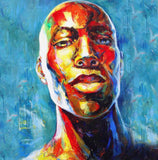 Art Design Graffiti  African Girl with Black Hair Big Earring with Modern Building Shower Curtain for Bathroom Decor