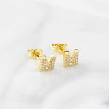 Ins European And American Diamond English Alphabet Letter Earrings