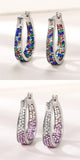 European And American Colorful Ear Clip Fashion Diamond Women's Earrings