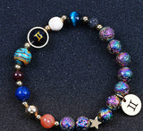 Blue San Colorful Volcanic Rock Twelve Constellations Bracelets