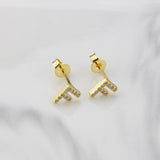Ins European And American Diamond English Alphabet Letter Earrings