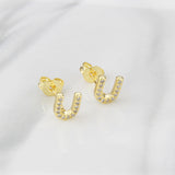 Ins European And American Diamond English Alphabet Letter Earrings