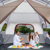 10 Person Red, White, And Gray Two Room Camping Tent