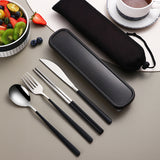 Dinnerware Set Flatware Kitchen Accessories Camping Travel Sets Gold Knife Fork Spoon Portable Cutlery Sets With Case