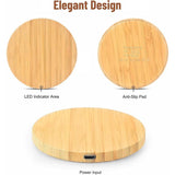 Bamboo Vertical Wireless Charging, Home, Office, Travel Universal, Dual-coil Design, Horizontal And Vertical Screen Can Be Charged, Compatible With All Kinds Of Wireless Charging Equipment