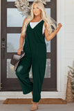 Evergreen Corduroy V Neck Patched Pocket Sleeveless Jumpsuit