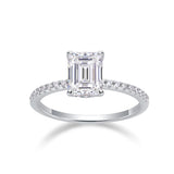 Square Diamond Ring Luxury Fashion Set Moissanite Silver Ring