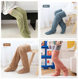 Over Knee High Fuzzy Long Socks Winter Warm Cold Leg Knee Joint Cold-proof Stockings Home Floor Sleeping Socks