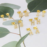 Ins European And American Diamond English Alphabet Letter Earrings