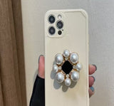 Diamond Inlaid Pearl Telescopic Folding Phone Holder