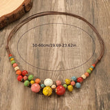 Women's Niche Design Fashion Ethnic Style Beaded Colorful Necklace
