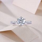 Large Diamond Diamond Ring Luxury Fashion Set Moissanite Silver Ring