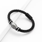 Vintage Metal Totem Men's Weaving Leather Bracelet
