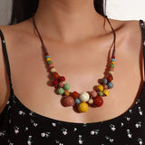 Women's Niche Design Fashion Ethnic Style Beaded Colorful Necklace