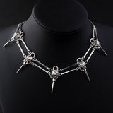 Fashionable New European And American Gothic Bird Skull Necklace