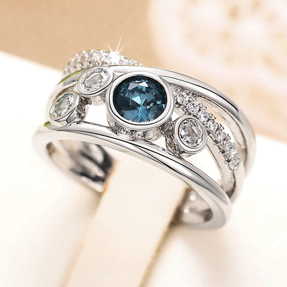 Ring Micro Inlaid Zircon Colorful Ornament
