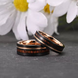 Wide Tungsten Steel Flat Sand Surface Two-color Black And Rose Ring